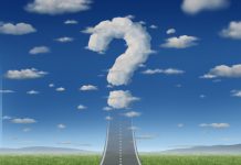 Gather the courage to deal with uncertainty road leading to question mark